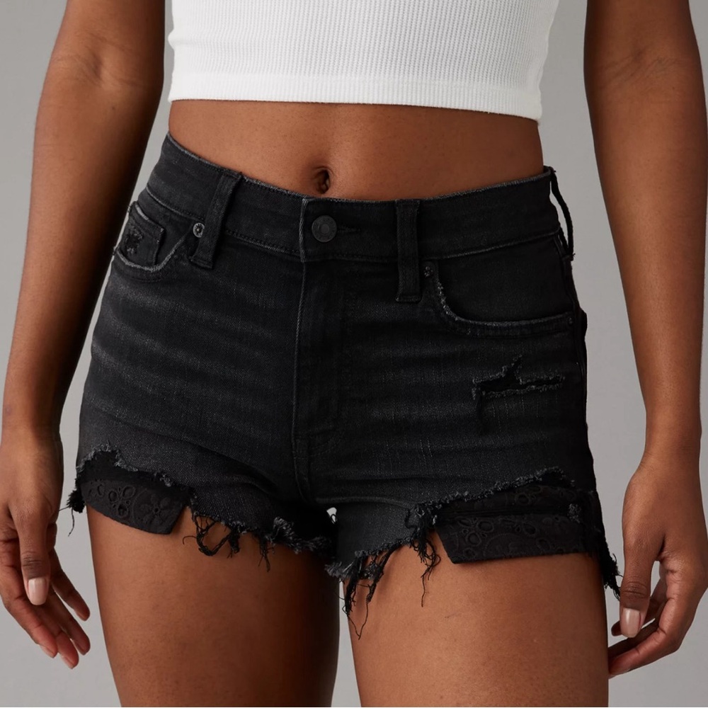 American Eagle High Rise Shortie Lace Pocket Shorts